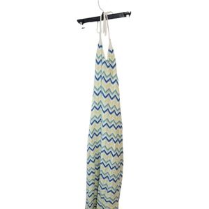 Freshman1996‎ XS Halter Crochet Knit Maxi Dress Cover Up Blue Green White